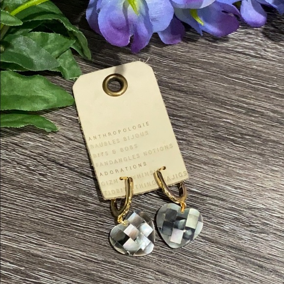 Anthropologie Heart Semi-precious earrings $58 NWT - Picture 1 of 6